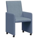  Spisebordsstoler med hjul 2 pcs Blå 57 x 66 x 94 cm Kordfløyel