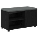 vidaXL Gangbenk Svart Eik 80 x 38 x 46 cm Konstruert treverk og stoff