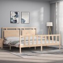 vidaXL Sengeramme med hodegavl 200x200 cm heltre