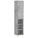 vidaXL Highboard betonggrå 34,5x34x180 cm konstruert tre 8720845483951