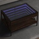  Salongbord med Infinity LED brun eik 70x50x38 cm 847706