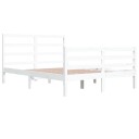 vidaXL Sengeramme hvit heltre furu 140x200 cm