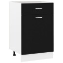 vidaXL Bunnskap med skuff svart 50x46x81,5 cm sponplate
