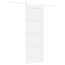 vidaXL Skyvedør med beslagsett Hvit 73,5x198,5 cm Solid tre Furu