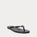 Lauren Ralph Lauren Raquel Leather Flip Flop   Black   37.5