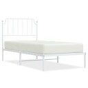 vidaXL Sengeramme i metall med hodegavl hvit 90x190 cm 8721012212374