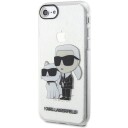 Karl Lagerfeld Gjennomsiktig Glitter Hardcase til iPhone 7/8/SE 2020/2022 med Karl & Choupette