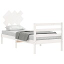 vidaXL Sengeramme med hodegavl hvit 3FT single heltre 8720845404222