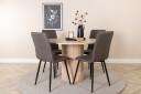 Venture Home Rundt Bianca spisebord med 4 stk  vinduer Luksus Spisestol  