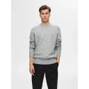Selected Homme Rai Long Sleeve Knit Crew Neck Grå M