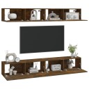 vidaXL Vegghengte TV-benker 4 stk røkt eik 100x30x30 cm