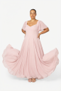 Murlongcres. Alette Maxi Dress Flutter Sleeves Blush