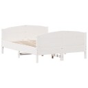 vidaXL Sengeramme med hodegavl hvit 150x200 cm heltre furu 8721012430143