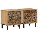  Nattbord 2 stk 40x33x46 cm heltre mango