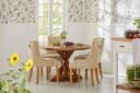 Lyon Spisegruppe 120 cm Rundt spisebord i Tre med 4 Viktoria Stoler - Tre / Beige