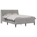 vidaXL Sengeramme med madrass med madrass Lysegrå 140 x 190 cm Fløyel