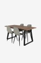 Venture Home   Spisegruppe Inca med 4 stk spisestoler Polar   Brun