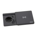 EVOline Square80 sort 1x stikk 1x 1000mA USB lader Qi - 1504330