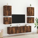  Vegghengte TV-benker 2 stk røkt eik 40,5x30x40cm konstruert tre 836905