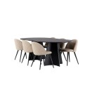 Spisegruppe Venture Home Bootcut Oval med 6 Velvet Stoler