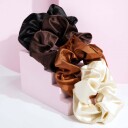 Brushworks Natural Satin Scrunchies 4pcs