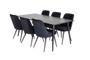 Venture Home Spisegruppe Larrinzar 180 cm inkl. 6 Chantor Lyx Stoler   Fløyel/Svart