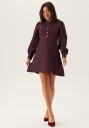 Vila Vitaliama L/S Jaqcuard Dress Burgundy 36