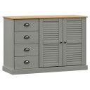 vidaXL Skjenk med skuffer VIGO 113x40x75 cm heltre furu