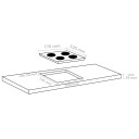 vidaXL Induksjonstopp 4 kokesoner berøringskontroll glass 77 cm 7000 W
