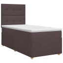 vidaXL Kontinentalseng med madrass Mørk brun 90 x 190 cm Stoff