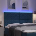  LED Hodegavel Diamantblokker Design Mørk Blå 180 cm Fløyel