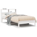  Seng med bokhylle uten madrass hvit 90x200 cm heltre furu 8721158397348