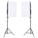 vidaXL Fotostudiosett med lyssett og bakgrunn