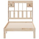  Seng med bokhylle uten madrass 90x190 cm heltre furu 8721158613745