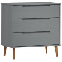  Kommode MOLDE grå 80x40x80 cm heltre furu 8720845541934