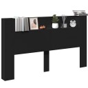  Hodegavl med hylle Svart 180 x 16,5 x 103,5 cm Konstruert tre