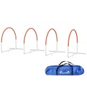 Dog Agility sett sett med 4 hundetrening med slalåmstaver agility utstyr for hunder med Oxford bæreveske oransje