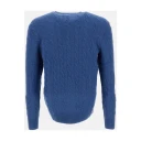 Polo Ralph Lauren Cable Knit Wool Cashmere Sweater   BLUE BORAGE HEATH   M