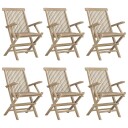 vidaXL Klappstoler 6 stk grå 56x61x89 cm heltre teak