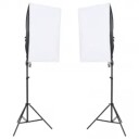 vidaXL Fotostudiosett med lyssett og bakgrunn