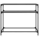  Konsollbord med svart glassplate 98x35x81 cm stål 846027