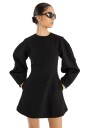 Rotate Suiting Flared Mini Dress Kjole Sort 36