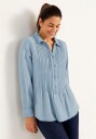 Cellbes Of Sweden Denimbluse med sydd folder