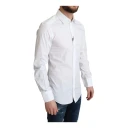 Dolce & Gabbana White Cotton Stretch Men Formal Sicilia Shirt Hvit S