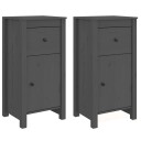 vidaXL Skjenker 2 stk grå 40x35x80 cm heltre furu