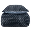 Borg Living Sengetøy 200x200 cm - Harlequin blå sengesett - 100% bomull -  dobbeltdynetrekk