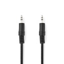 Nedis 3.00m Stereo Lydkabel 3.5mm Han Nikkelbelagt Rund Sort
