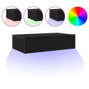  TV skap med LED lys 2 stk svart eik 60x35x15,5 cm