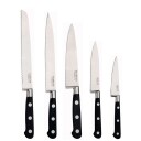 Sabatier trompette Vulcano knivsett med knivblokk, stål/svart