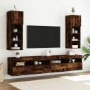 vidaXL TV-benk med LED-lys røkt eik 30,5x30x90 cm 8721012255937